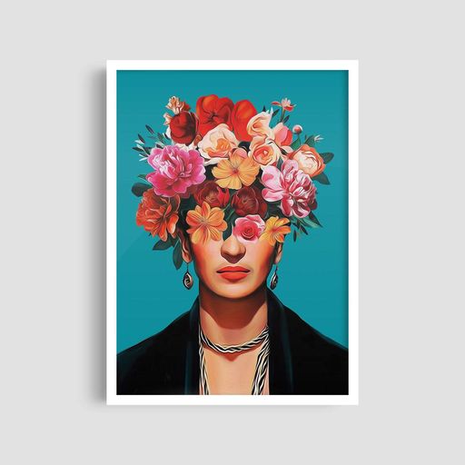 Постер Roomy "Woman with Flowers" Чорна рамка з глянцевим склом A4 (29.7x21 cm) (1296930)
