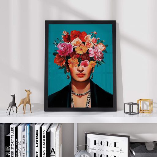 Постер Roomy "Woman with Flowers" Біла рамка з антибліковим склом A4 (29.7x21 cm) (1296943)