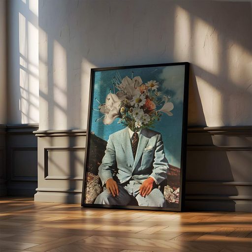 Постер Roomy "Man with Flowers" Біла рамка з глянцевим склом A4 (29.7x21 cm) (1296959)