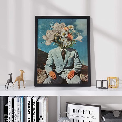 Постер Roomy "Man with Flowers" Біла рамка з антибліковим склом A3 (42x29.7 cm) (1296964)