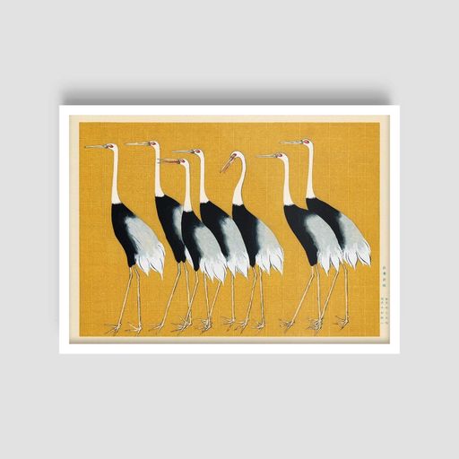Постер Roomy "Black Birds 1" Белая рамка с антибликовым стеклом A2 (59.4x42 cm.) (1296984)