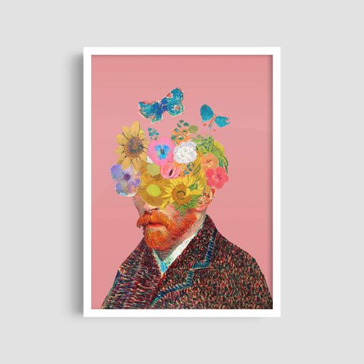 Постер Roomy "Van Gogh Flower Head" Чорна рамка з антибліковим склом A1 (84.1x59.4 cm.) (1296997)