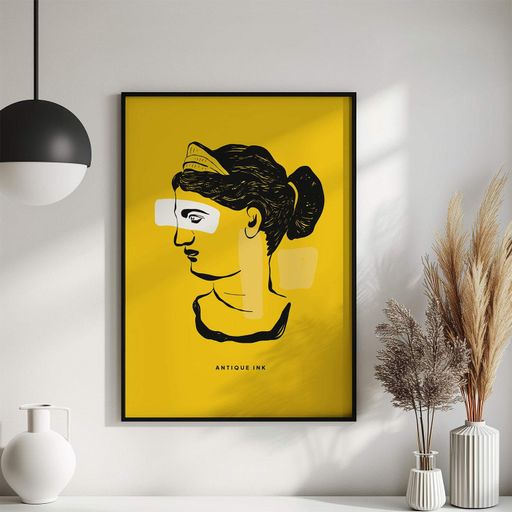Постер Roomy "Modern Art Face" Біла рамка з глянцевим склом A2 (59.4x42 cm.) (1297103)