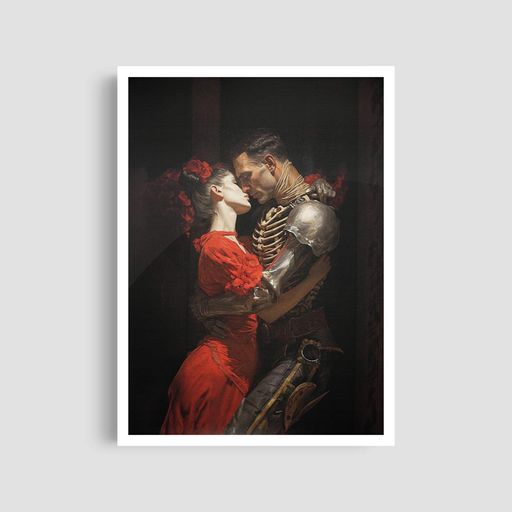 Постер Roomy "Skelet Love" Біла рамка з антибліковим склом A4 (29.7x21 cm) (1297174)