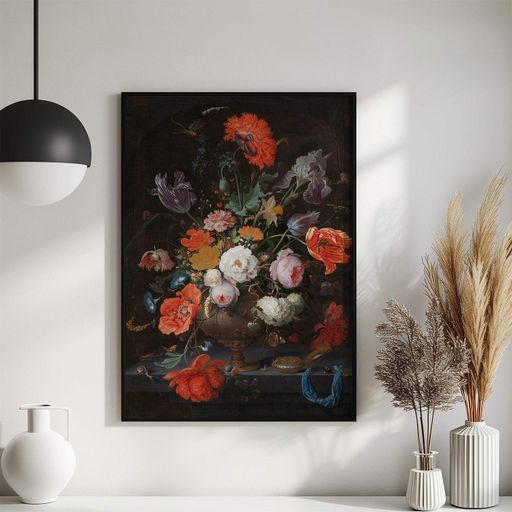 Постер Roomy "Baroque Flowers" Белая рамка с антибликовым стеклом A3 (42x29.7 cm) (1297300)