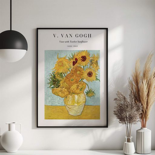 Постер Roomy "Van Gogh Sunflowers" Біла рамка з антибліковим склом A3 (42x29.7 cm) (1297406)