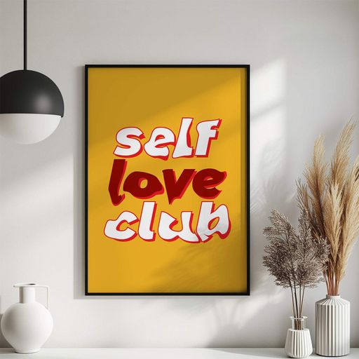 Постер Roomy "Self Love Club" Белая рамка с глянцевым стеклом A1 (84.1x59.4 cm.) (1297495)