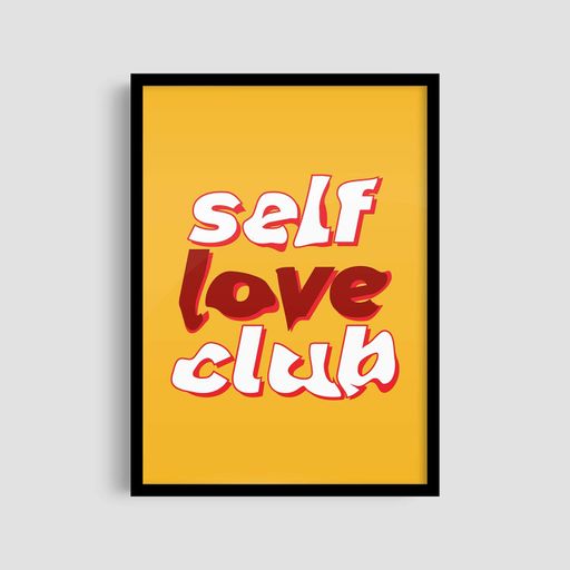 Постер Roomy "Self Love Club" Белая рамка с антибликовым стеклом A3 (42x29.7 cm) (1297502)
