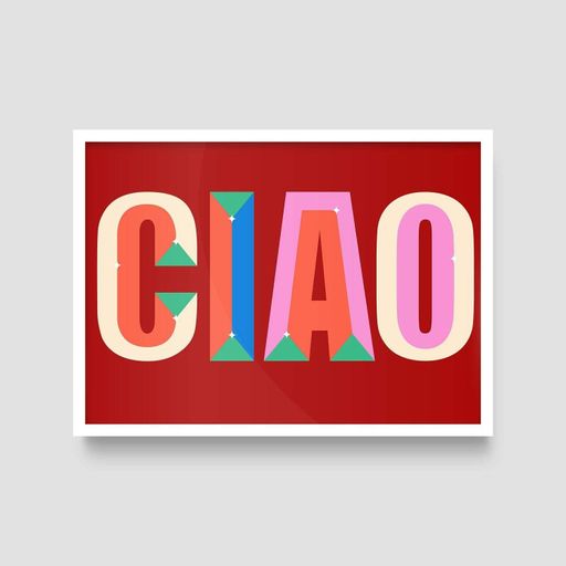 Постер Roomy "Ciao Multicolor" Чорна рамка з глянцевим склом A4 (29.7x21 cm) (1297570)