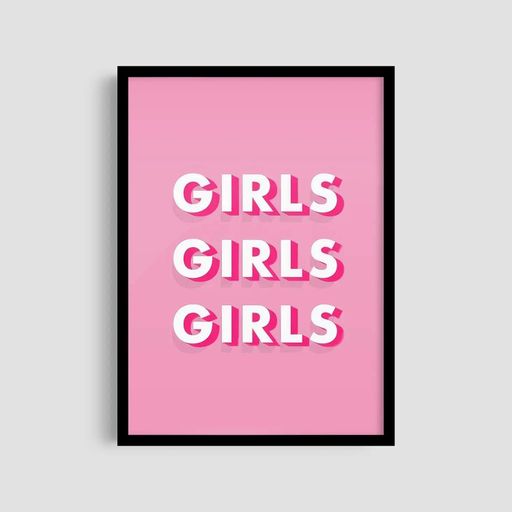 Постер Roomy "Girls Girls" Черная рамка с глянцевым стеклом A1 (84.1x59.4 cm.) (1297574)