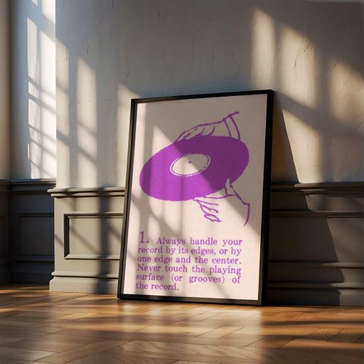 Постер Roomy "Record Instructions" Черная рамка с антибликовым стеклом A2 (59.4x42 cm.) (1297575)