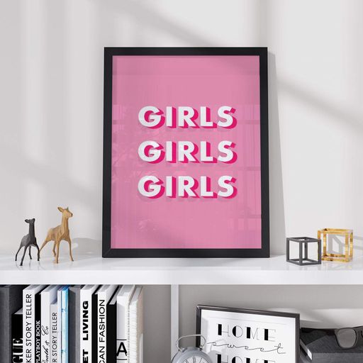 Постер Roomy "Girls Girls" Черная рамка с антибликовым стеклом A2 (59.4x42 cm.) (1297585)