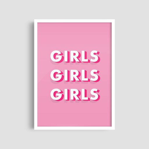 Постер Roomy "Girls Girls" Белая рамка с глянцевым стеклом A1 (84.1x59.4 cm.) (1297591)