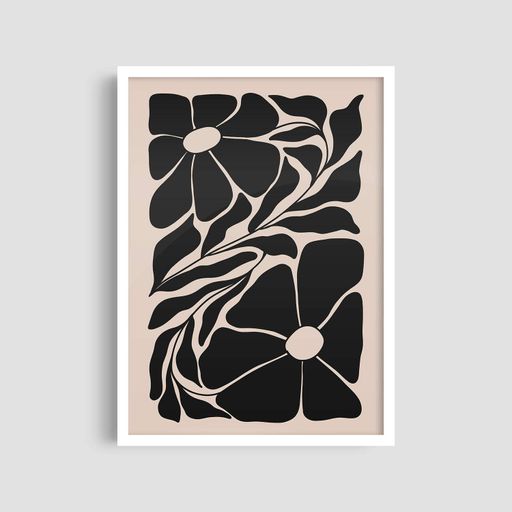 Постер Roomy "Modern Flower" Черная рамка с антибликовым стеклом A4 (29.7x21 cm) (1297698)