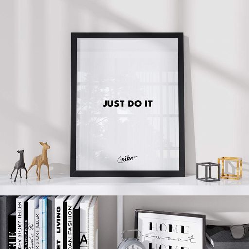 Постер Roomy "Just Do It White" Чорна рамка з антибліковим склом A1 (84.1x59.4 cm.) (1297701)