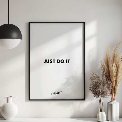 Постер Roomy "Just Do It White" Чорна рамка з антибліковим склом A1 (84.1x59.4 cm.) (1297701)