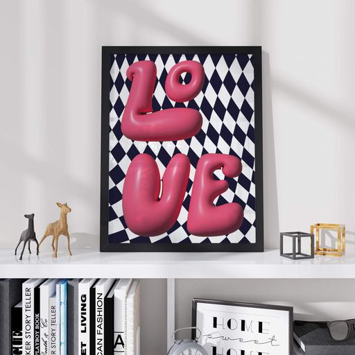 Постер Roomy "Pink Love" Черная рамка с антибликовым стеклом A3 (42x29.7 cm) (1297741)