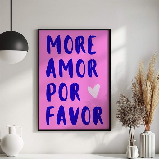 Постер Roomy "More Amor" Черная рамка с антибликовым стеклом A2 (59.4x42 cm.) (1297817)