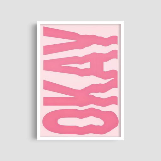 Постер Roomy "Okay Pink" Черная рамка с антибликовым стеклом A2 (59.4x42 cm.) (1297871)