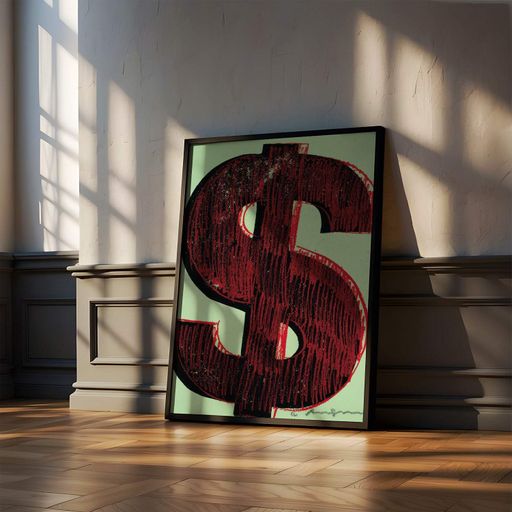 Постер Roomy "Dollar pattern" Белая рамка с антибликовым стеклом A2 (59.4x42 cm.) (1297932)