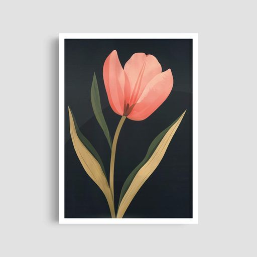 Постер Roomy "Tulip Grace" Черная рамка с глянцевым стеклом A3 (42x29.7 cm) (1298028)