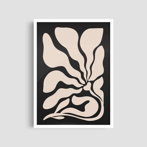 Постер Roomy "Abstract Floral" Черная рамка с антибликовым стеклом A1 (84.1x59.4 cm.) (1298033)