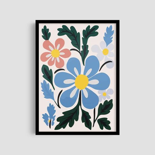 Постер Roomy "Floral Bouquet 1" Черная рамка с антибликовым стеклом A1 (84.1x59.4 cm.) (1298053)
