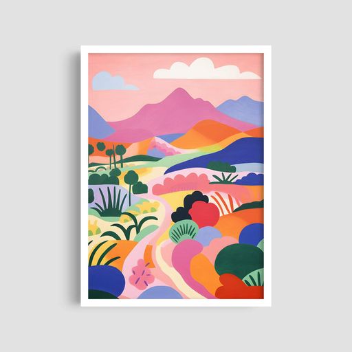 Постер Roomy "Colorful Landscape" Белая рамка с глянцевым стеклом A3 (42x29.7 cm) (1298081)
