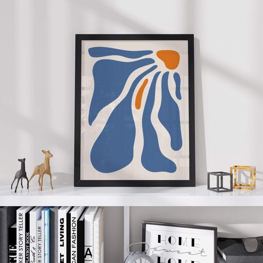 Постер Roomy "Abstract Flower Orange" Біла рамка з антибліковим склом A3 (42x29.7 cm) (1298116)