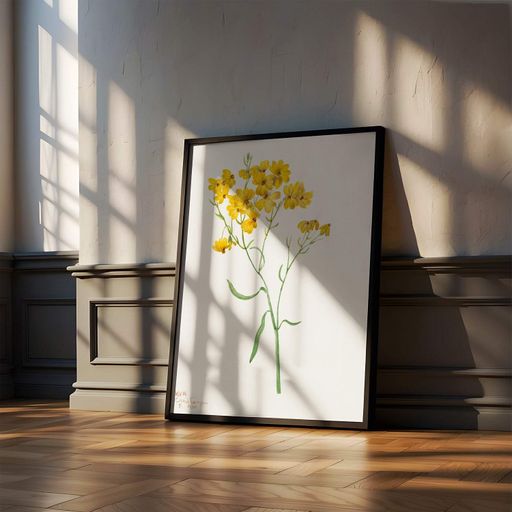 Постер Roomy "Yellow Blooms" Чорна рамка з глянцевим склом A4 (29.7x21 cm) (1298231)
