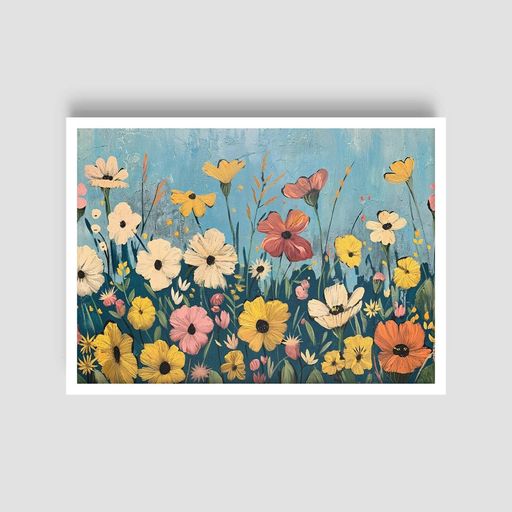 Постер Roomy "Meadow Flowers" Белая рамка с антибликовым стеклом A3 (42x29.7 cm) (1298253)
