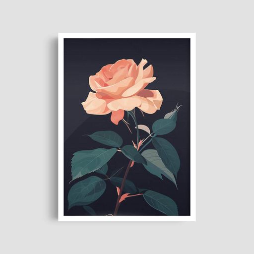 Постер Roomy "Elegant Rose" Черная рамка с антибликовым стеклом A3 (42x29.7 cm) (1298281)