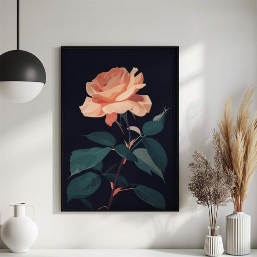 Постер Roomy "Elegant Rose" Белая рамка с антибликовым стеклом A3 (42x29.7 cm) (1298295)