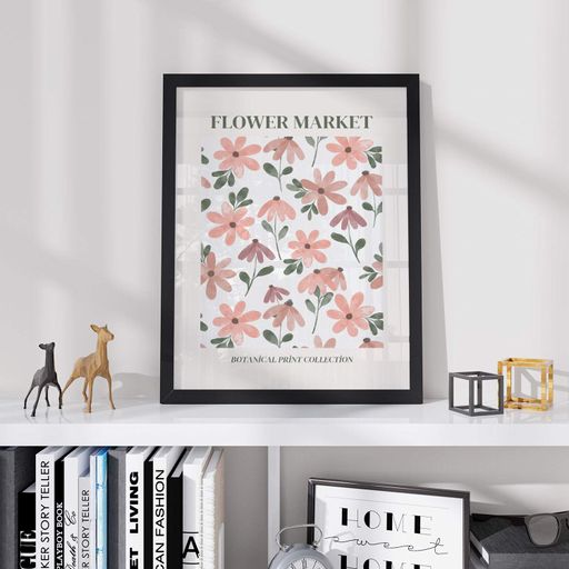 Постер Roomy "Pink Petals" Черная рамка с глянцевым стеклом A4 (29.7x21 cm) (1298366)