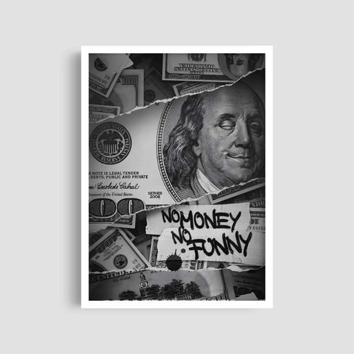 Постер Roomy "Money Tony" Белая рамка с глянцевым стеклом A1 (84.1x59.4 cm.) (1298521)