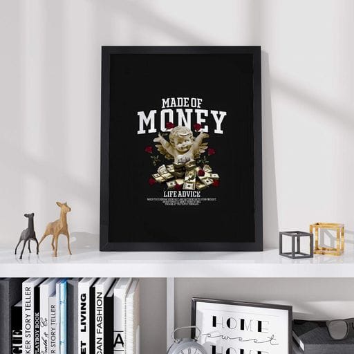 Постер Roomy "Money Angel" Белая рамка с глянцевым стеклом A1 (84.1x59.4 cm.) (1298677)