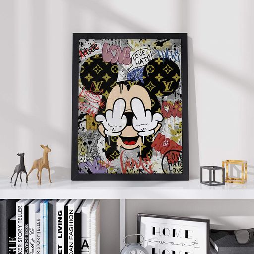 Постер Roomy "Mickey Money" Белая рамка с глянцевым стеклом A3 (42x29.7 cm) (1298708)