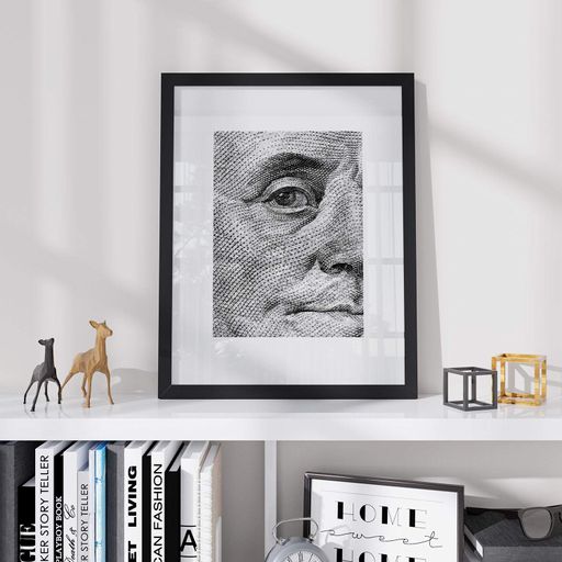 Постер Roomy "Half Franklin" Черная рамка с глянцевым стеклом A2 (59.4x42 cm.) (1298794)