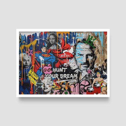 Постер Roomy "Graffiti Explosion" Черная рамка с глянцевым стеклом A1 (84.1x59.4 cm.) (1298834)