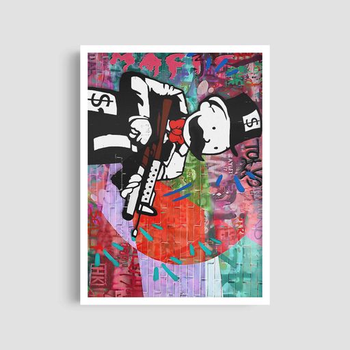 Постер Roomy "Skull Bills" Белая рамка с глянцевым стеклом A3 (42x29.7 cm) (1298889)