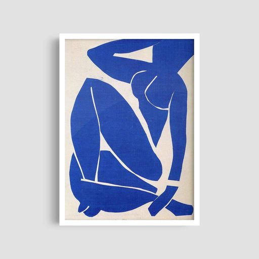 Постер Roomy "Blue Nude 1" Чорна рамка з глянцевим склом A2 (59.4x42 cm.) (1298906)