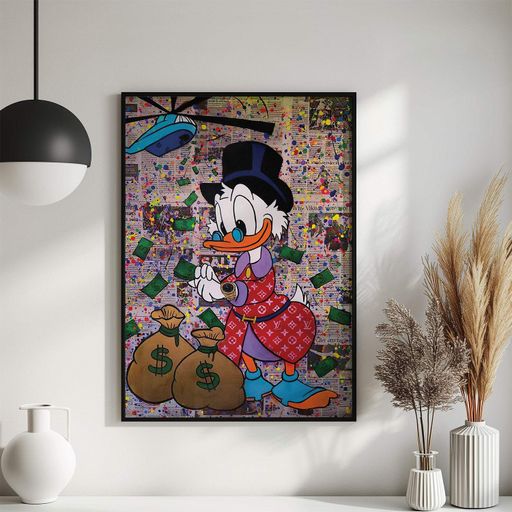 Постер Roomy "Scrooge McDuck" Белая рамка с глянцевым стеклом A2 (59.4x42 cm.) (1298959)