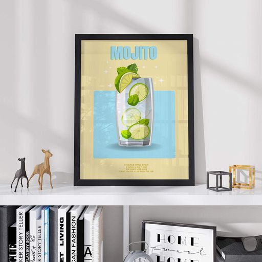 Постер Roomy "Mojito Fresh" Чорна рамка з антибліковим склом A2 (59.4x42 cm.) (1299011)