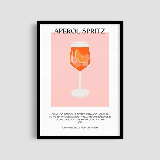 Постер Roomy "Aperol Spritz 2" Чорна рамка з глянцевим склом A1 (84.1x59.4 cm.) (1299014)