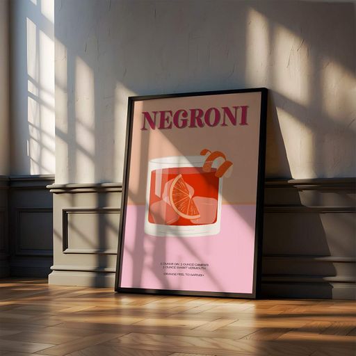 Постер Roomy "Negroni Classic" Біла рамка з антибліковим склом A2 (59.4x42 cm.) (1299085)