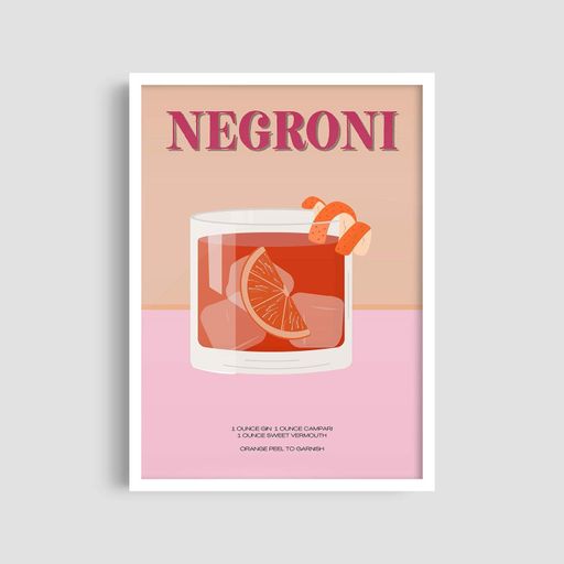 Постер Roomy "Negroni Classic" Чорна рамка з глянцевим склом A4 (29.7x21 cm) (1299095)