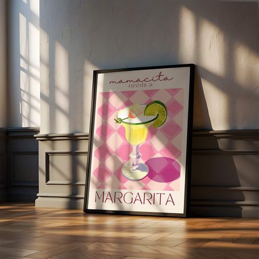 Постер Roomy "Margarita Sassy" Белая рамка с глянцевым стеклом A2 (59.4x42 cm.) (1299103)