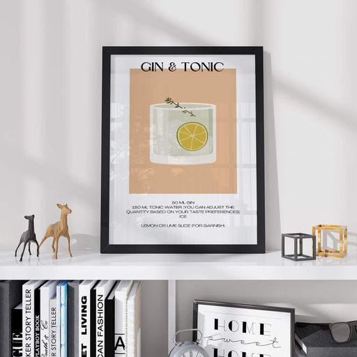 Постер Roomy "Gin Tonic" Біла рамка з глянцевим склом A1 (84.1x59.4 cm.) (1299140)