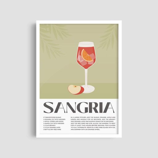 Постер Roomy "Sangria 1" Біла рамка з глянцевим склом A1 (84.1x59.4 cm.) (1299149)