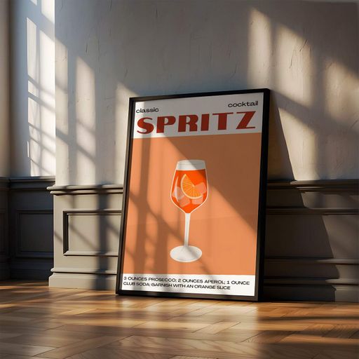 Постер Roomy "Spritz Glass" Белая рамка с антибликовым стеклом A2 (59.4x42 cm.) (1299201)
